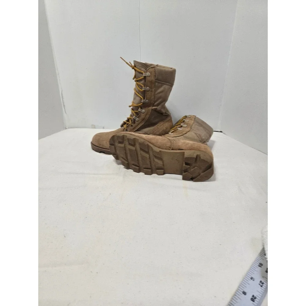 Ro-Search Tan Suede Canvas Military Combat Tactical Boots 5.5 W Mens 7.5 Womens